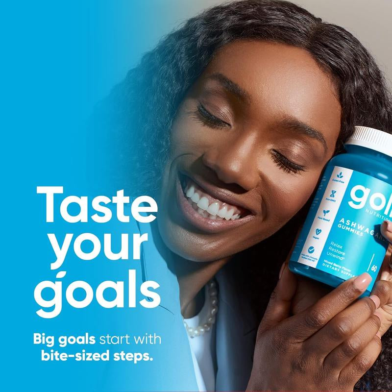 3 Bottles of Goli Ashwagandha & Vitamin D Gummy - Mixed Berry, KSM-66, Vegan, Plant Based, Non-Gmo, Gluten & Gelatin Free