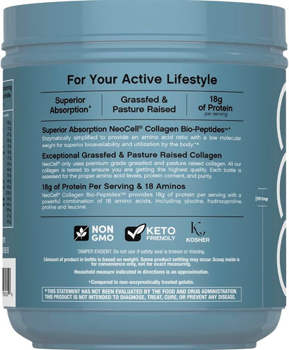 Collagen Bio-Peptides Powder | 22Oz | Super Hair, Skin, and Nails | Superior Absorption | Grassfed Protein Supplement | Advanced with 18 Essential Amino Acids